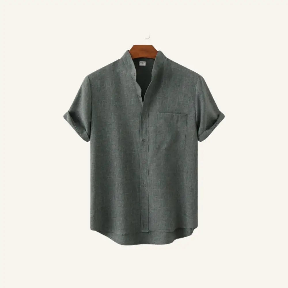 Men’s Old Money Linen Shirt – Richelieu - Gray / S - Men’s Old Money Linen Shirt – Richelieu