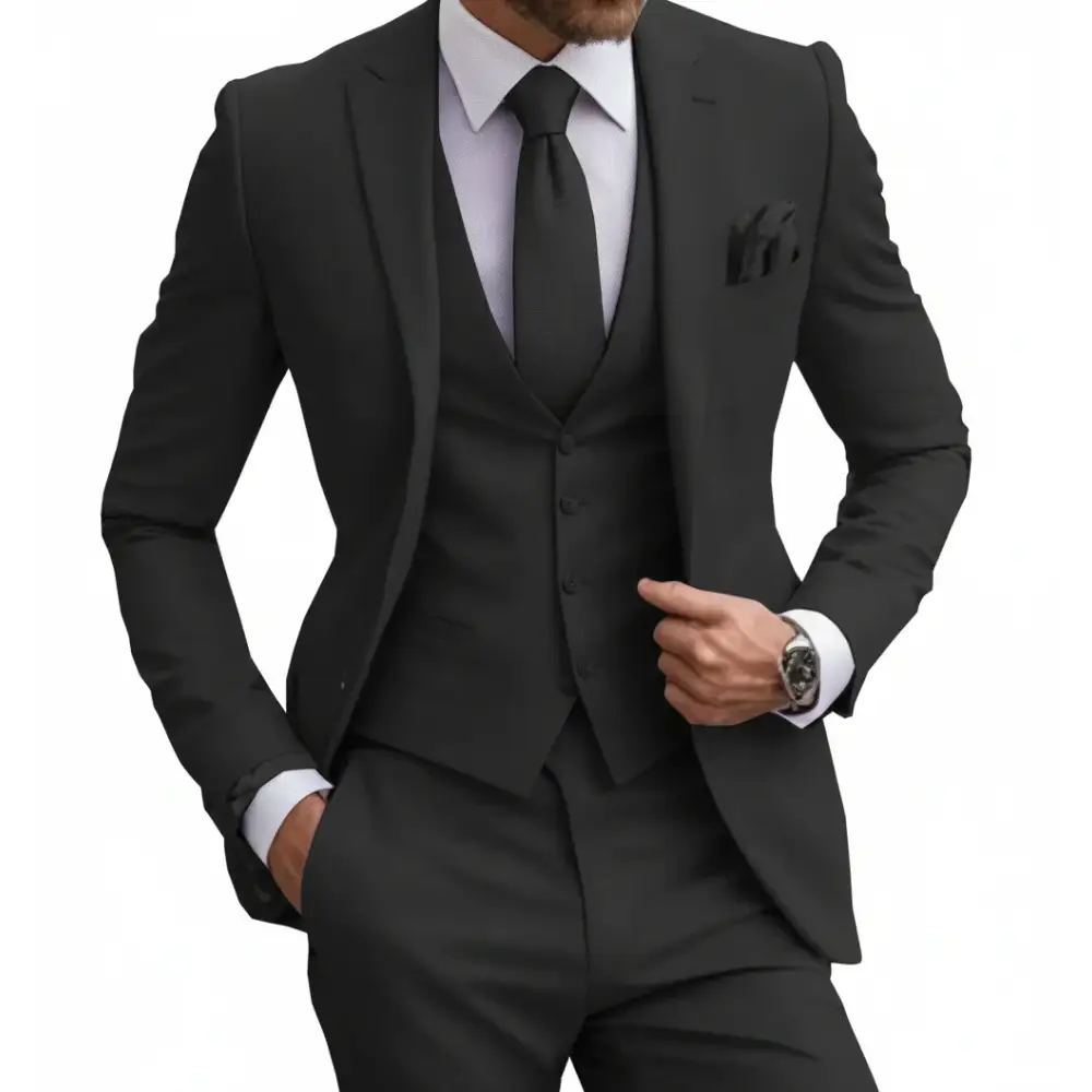 Regal Navy Three-Piece Suit - Black / XXL - Men’s Premium Three-Piece Suit