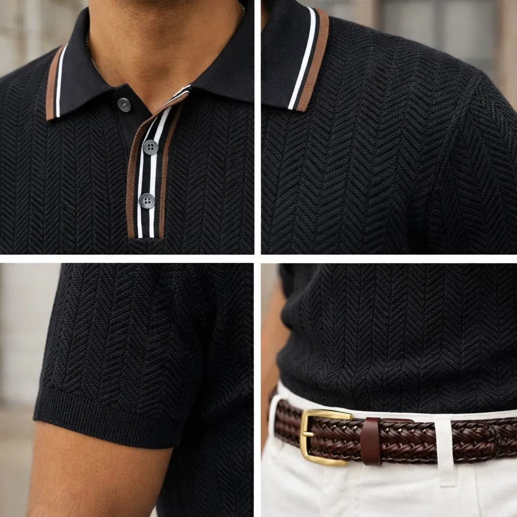 Men’s Ribbed Polo Shirt – Loreanni