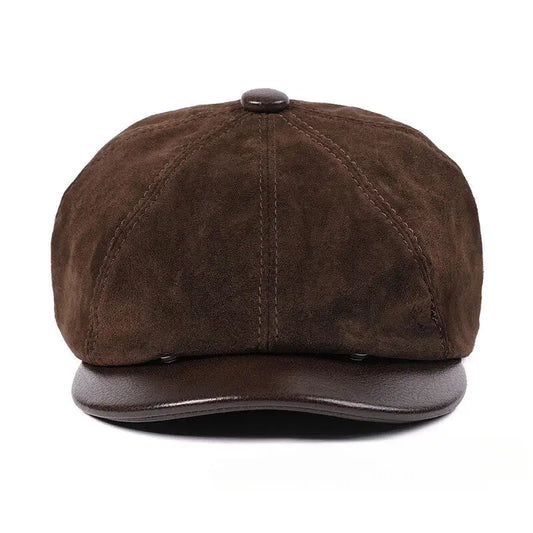 Belgravia Suede Newsboy Cap - Brown - Belgravia Suede Newsboy Cap