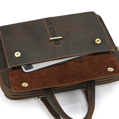 Full-Grain Leather Briefcase — The Harrington Edition - Full-Grain Leather Briefcase — The Harrington Edition