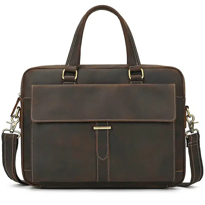 Full-Grain Leather Briefcase — The Harrington Edition - Full-Grain Leather Briefcase — The Harrington Edition