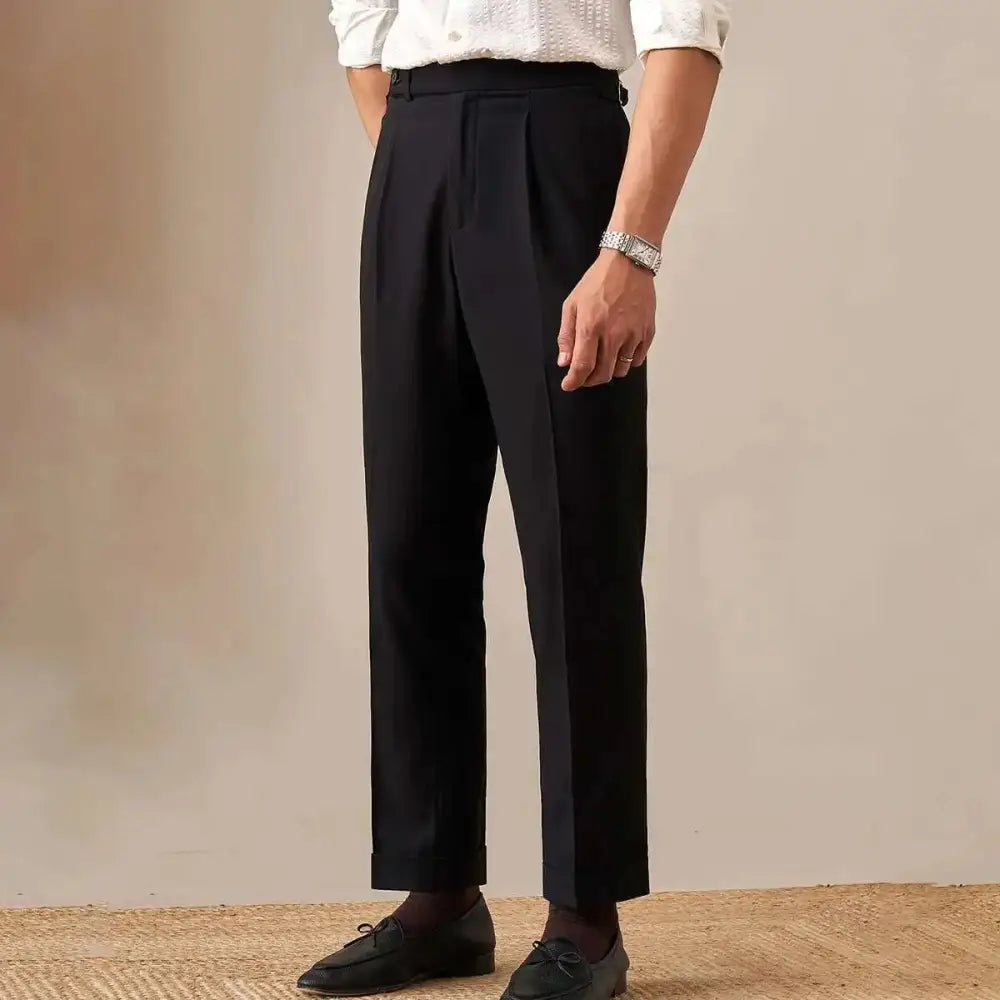 Italian Side-Adjuster Dress Trouser - Black / S - Dress Trousers