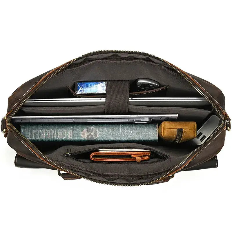 Full-Grain Leather Briefcase — The Harrington Edition