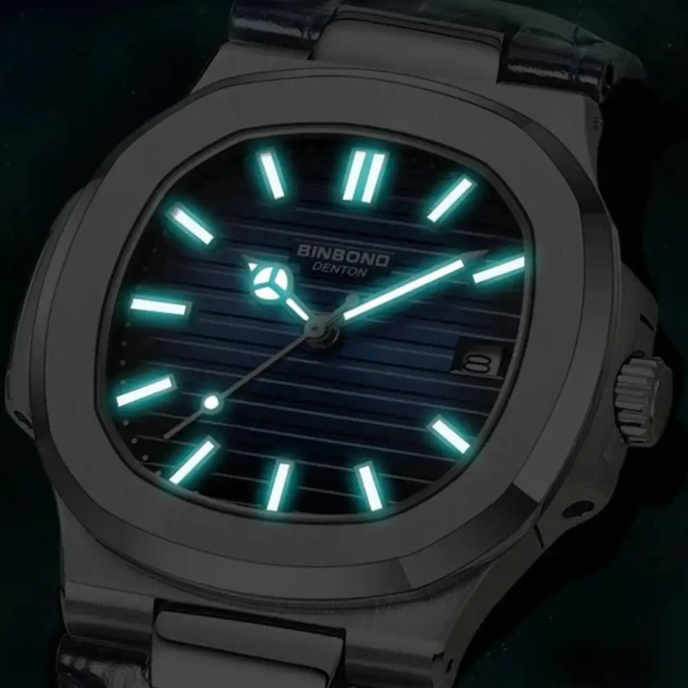 Men’s Black Leather Watch – Westline Luxe - Men’s Black Leather Watch – Westline Luxe