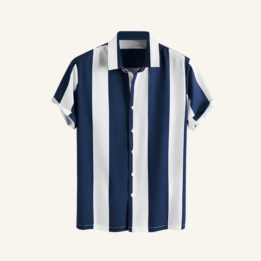 Men’s Blue Striped Shirt Verza - Navy Blue / S - Men’s Blue Striped Shirt Verza