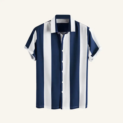 Men’s Blue Striped Shirt Verza - Navy Blue / S - Men’s Blue Striped Shirt Verza