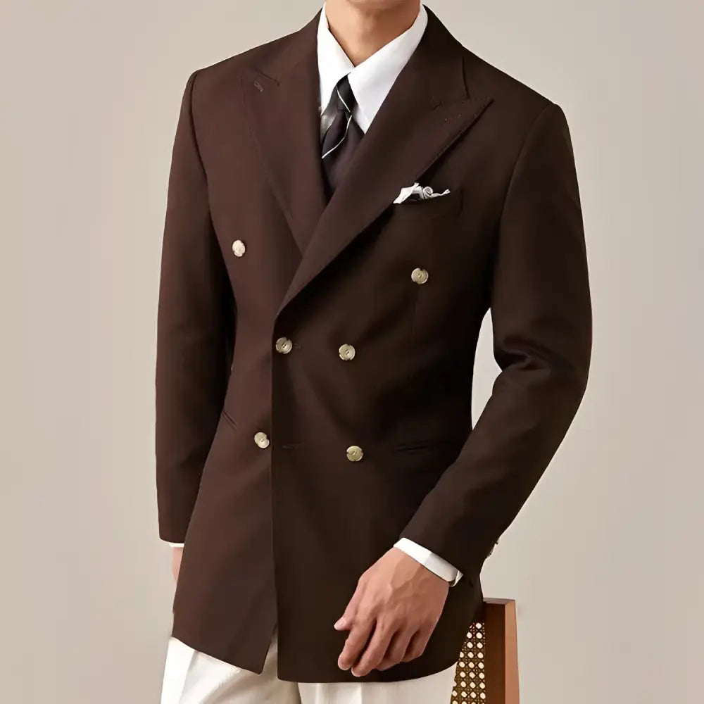 Men’s Double-Breasted Heritage Blazer – Old Money Edition - Men’s Double-Breasted Heritage Blazer – Old Money Edition