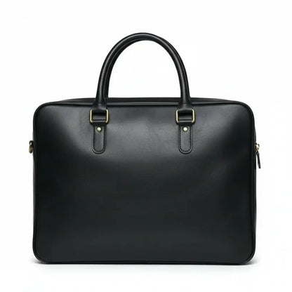 Men’s Full-Grain Leather Briefcase - Black - Men’s Full-Grain Leather Briefcase