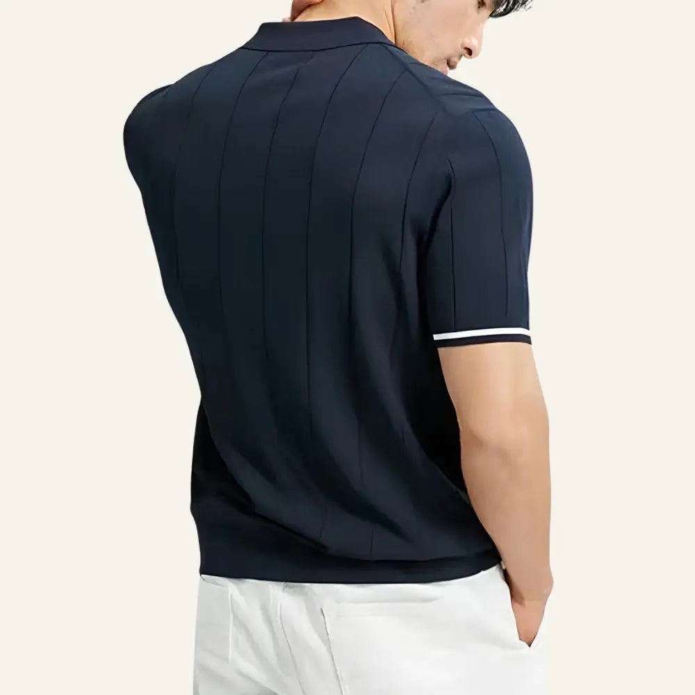 Men’s Half-Zip Polo Shirt – Old Money Valence - Men’s Half-Zip Polo Shirt – Old Money Valence