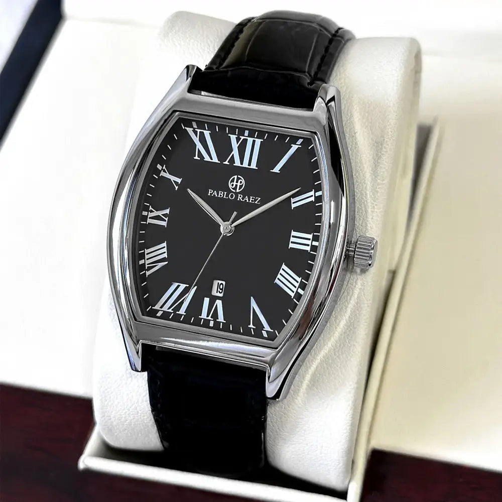 Men’s Leather Watch – Raez Tempus - Black/Black - Men’s Leather Watch – Raez Tempus