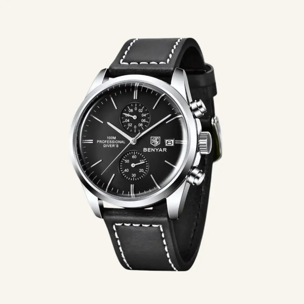 Men’s Leather Watch – Westline Classic - Black - Men’s Leather Watch – Westline Classic