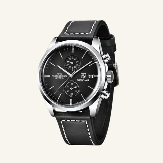 Men’s Leather Watch – Westline Classic - Black - Men’s Leather Watch – Westline Classic