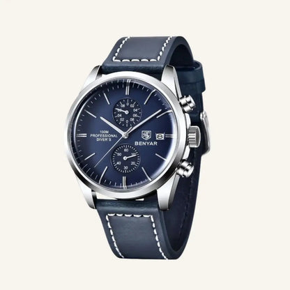 Men’s Leather Watch – Westline Classic - Blue - Men’s Leather Watch – Westline Classic