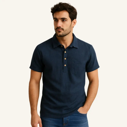 Men’s Linen Polo Shirt – Salerno - Men’s Linen Polo Shirt – Salerno