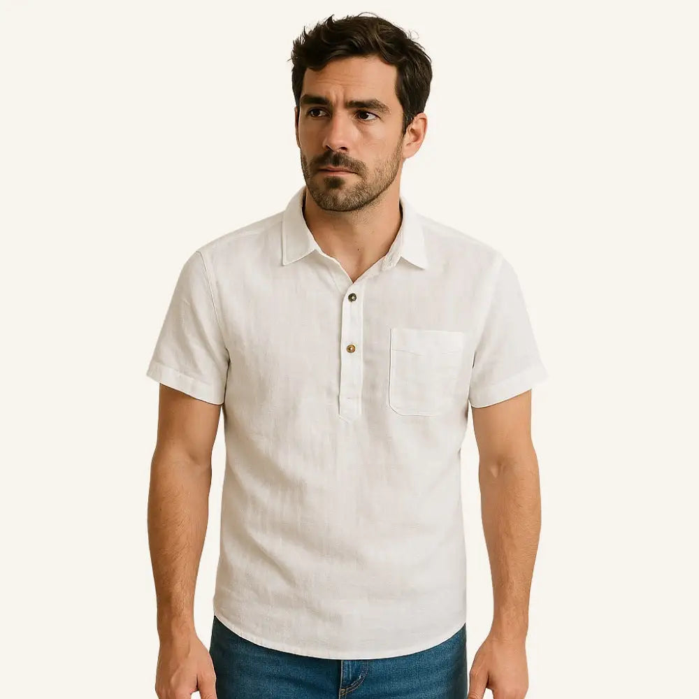 Men’s Linen Polo Shirt – Salerno - Men’s Linen Polo Shirt – Salerno