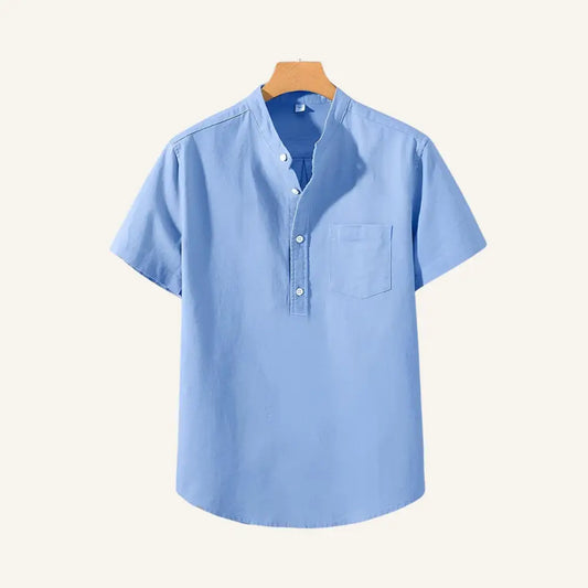 Men’s Linen Shirt – Old Money Bellacourt - Light Blue / S - Men’s Linen Shirt – Old Money Bellacourt