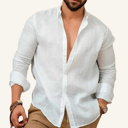 Men’s Linen Shirt – Verano - White / S - Men’s Linen Shirt – Verano