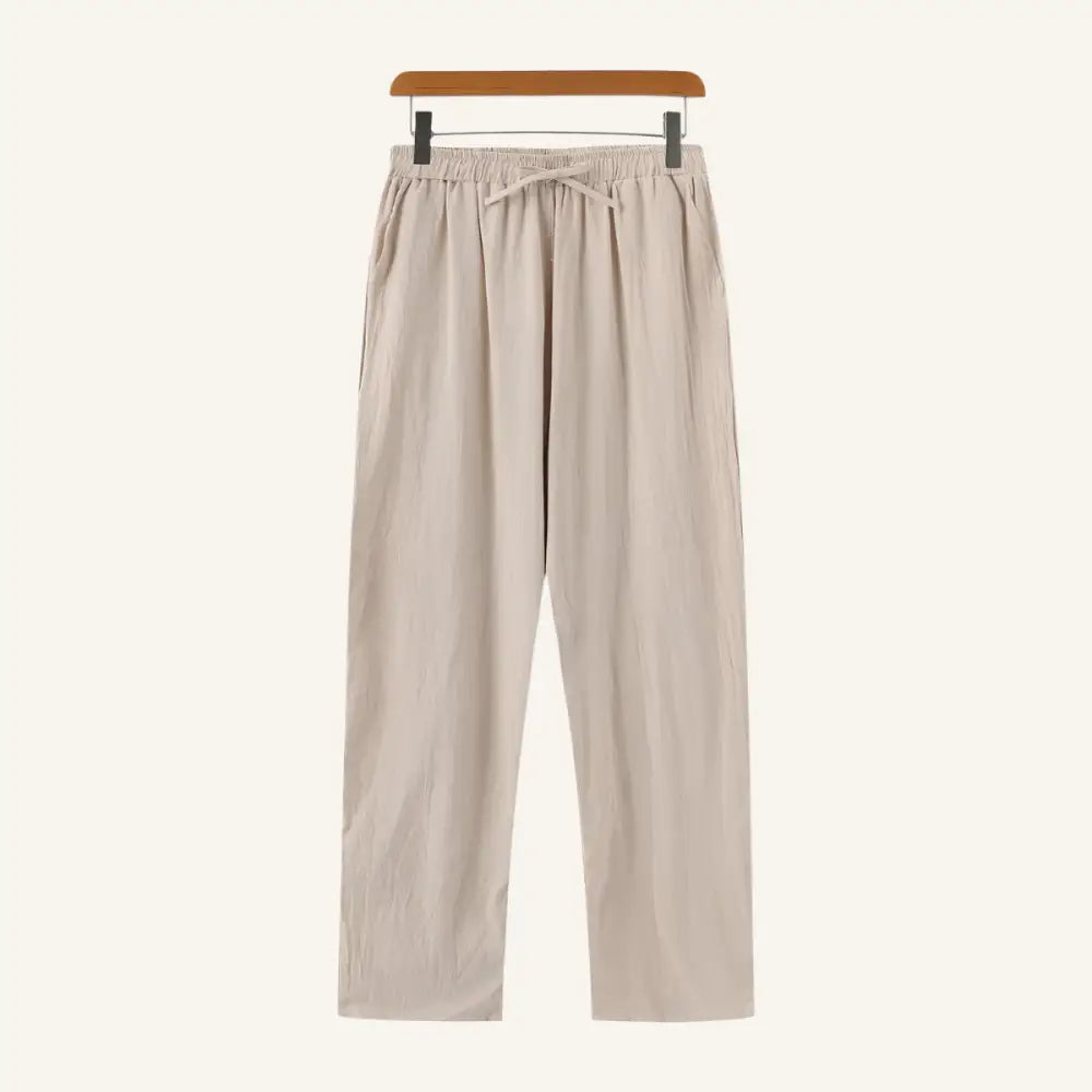 Men’s Old Money Linen Pants – Milford - Beige / 28 - Men’s Old Money Linen Pants – Milford