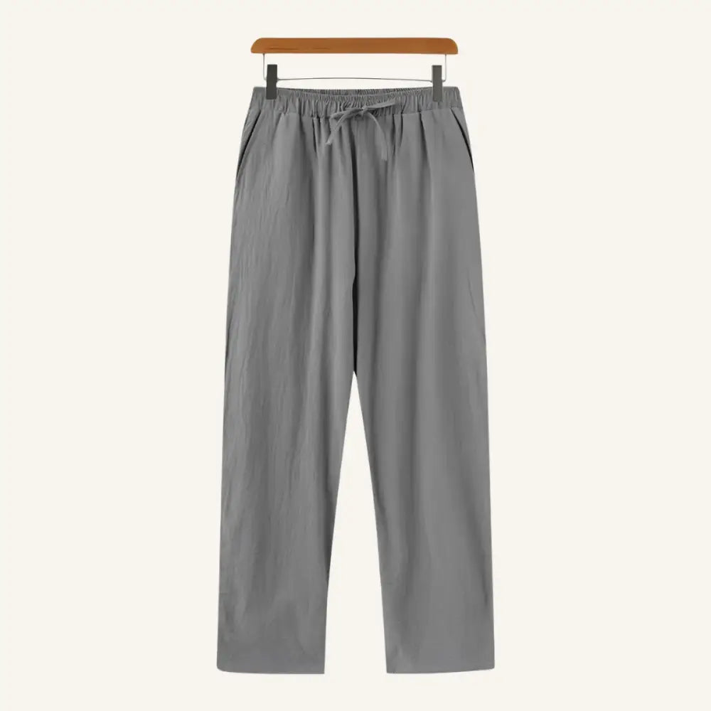 Men’s Old Money Linen Pants – Milford - Gray / 28 - Men’s Old Money Linen Pants – Milford