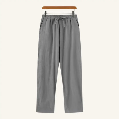 Men’s Old Money Linen Pants – Milford - Gray / 28 - Men’s Old Money Linen Pants – Milford