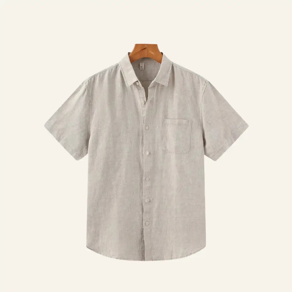 Men’s Old Money Linen Shirt – Milford - Beige / S - Men’s Old Money Linen Shirt – Milford