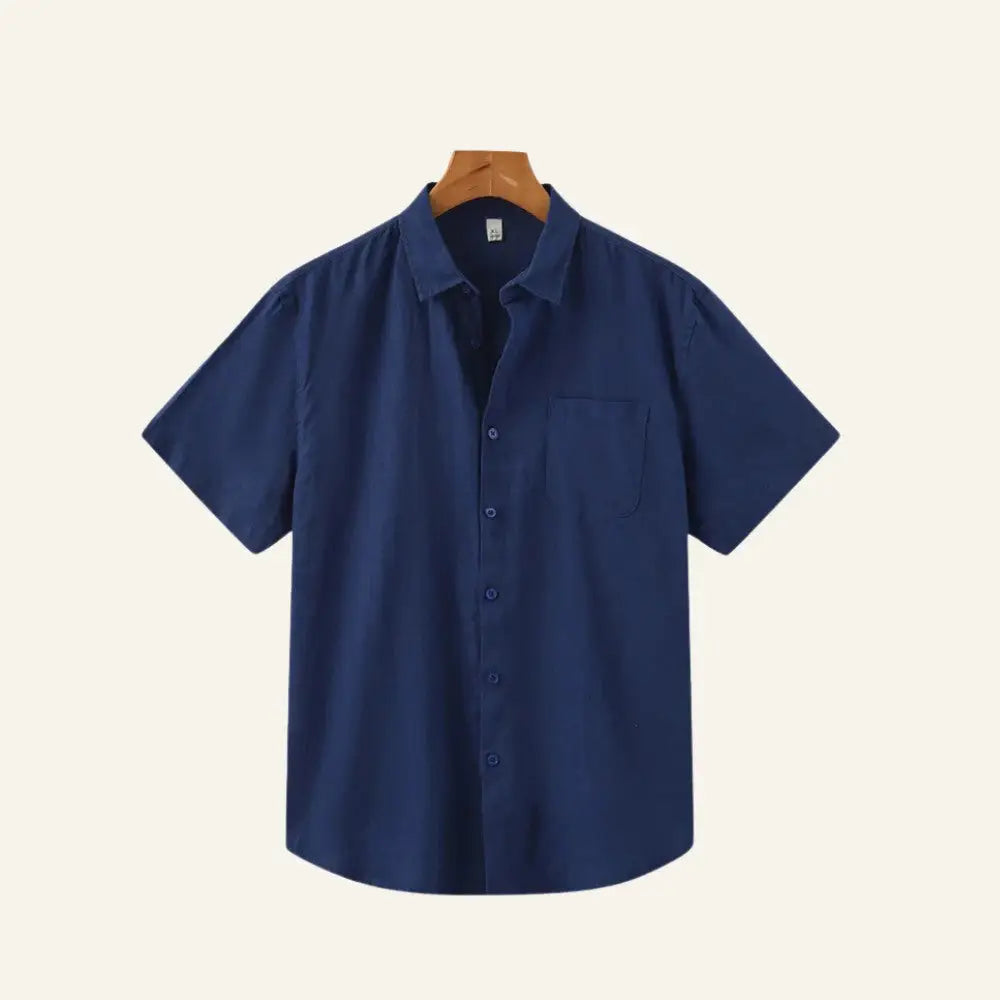 Men’s Old Money Linen Shirt – Milford - Navy Blue / S - Men’s Old Money Linen Shirt – Milford