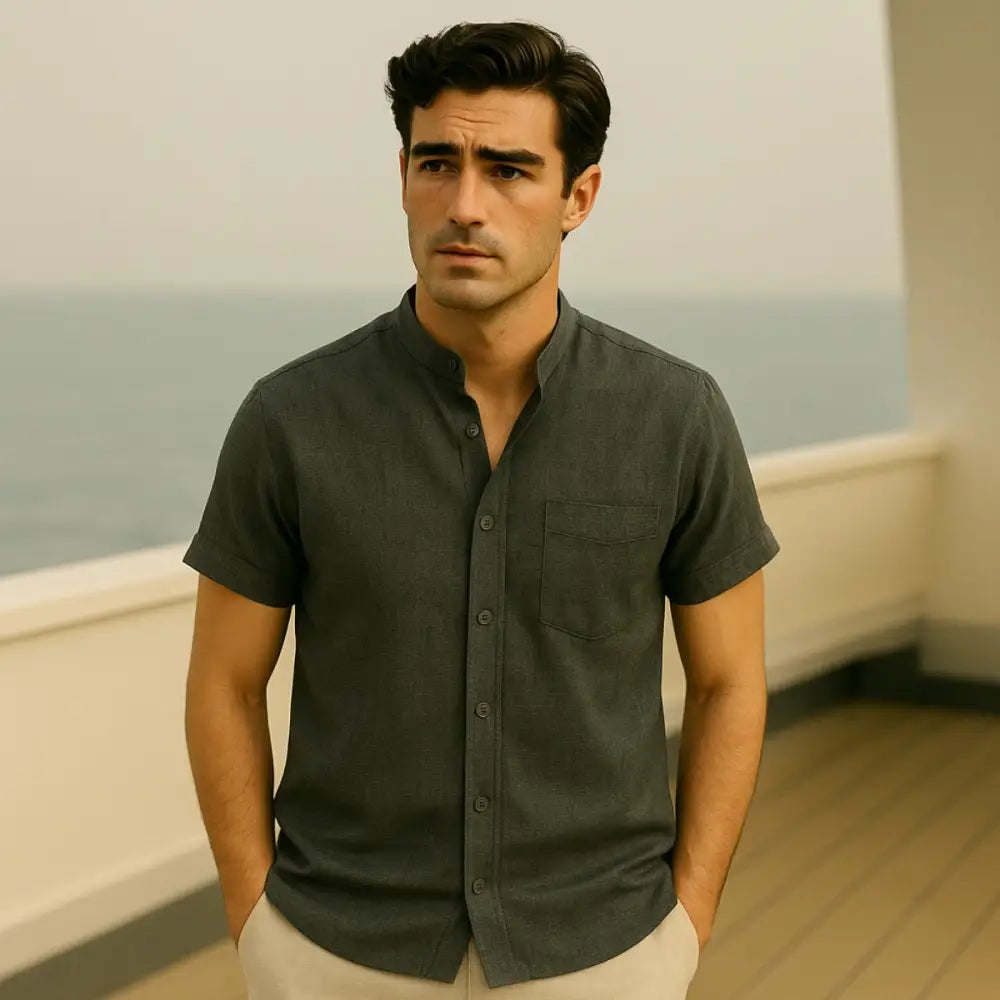 Men’s Old Money Linen Shirt – Richelieu - Men’s Old Money Linen Shirt – Richelieu