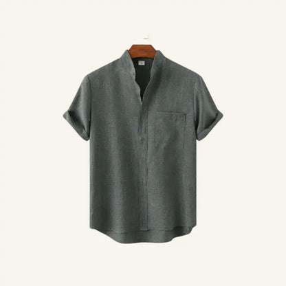 Men’s Old Money Linen Shirt – Richelieu - Gray / S - Men’s Old Money Linen Shirt – Richelieu