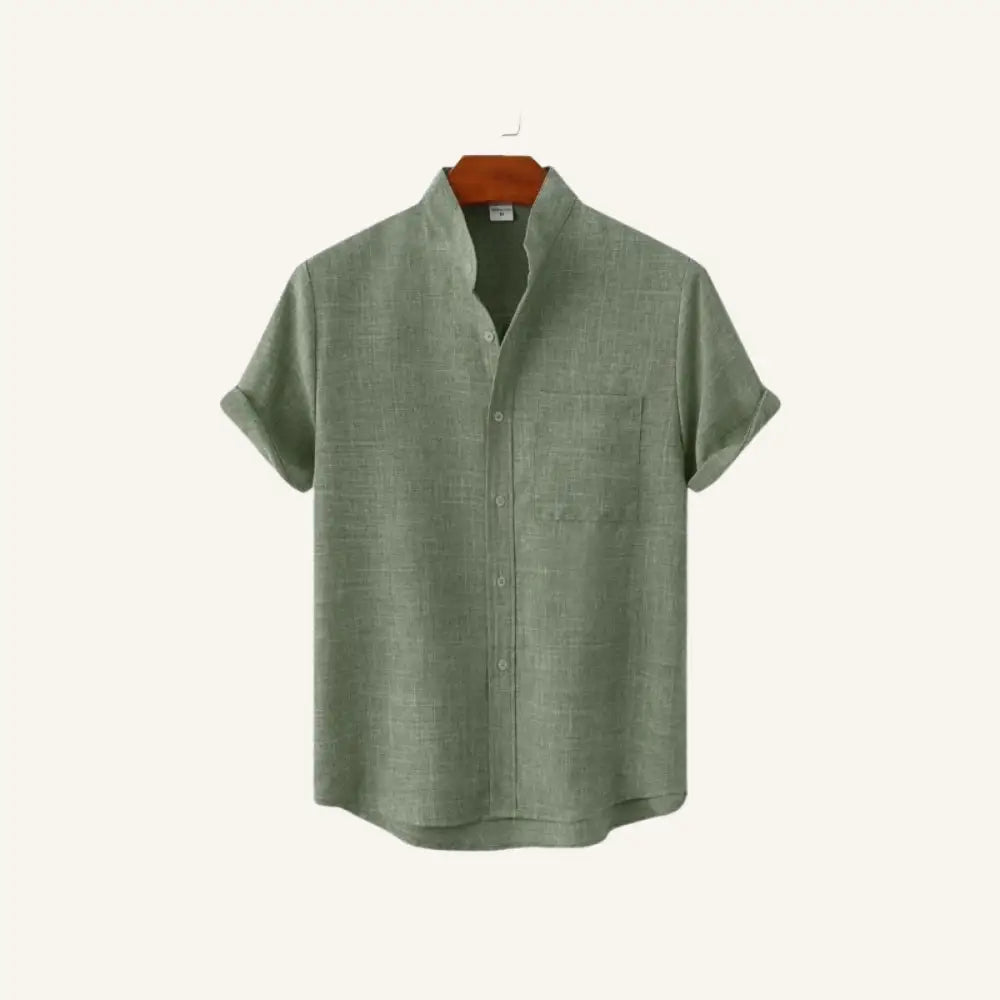 Men’s Old Money Linen Shirt – Richelieu - Green / S - Men’s Old Money Linen Shirt – Richelieu