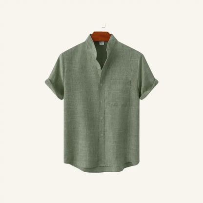 Men’s Old Money Linen Shirt – Richelieu - Green / S - Men’s Old Money Linen Shirt – Richelieu