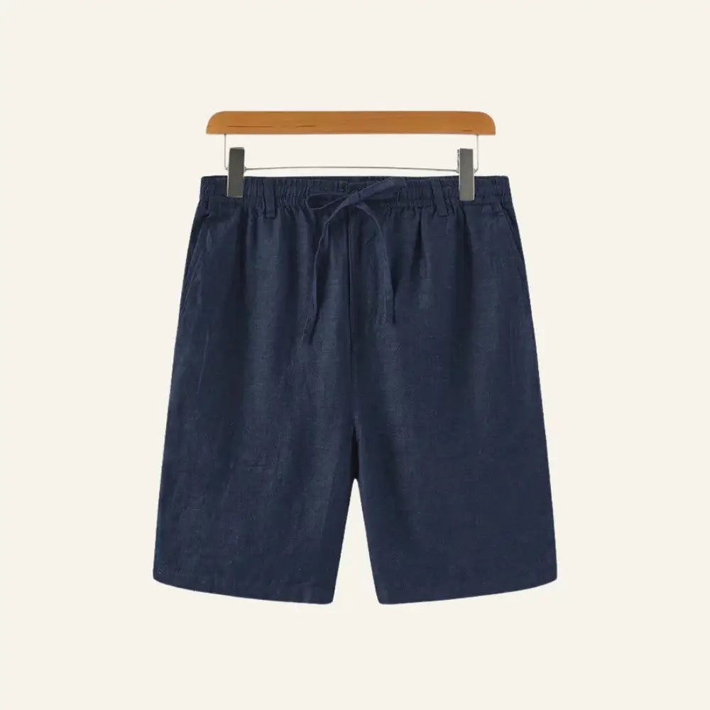Men’s Old Money Linen Shorts – Milford - Blue / S - Men’s Old Money Linen Shorts – Milford