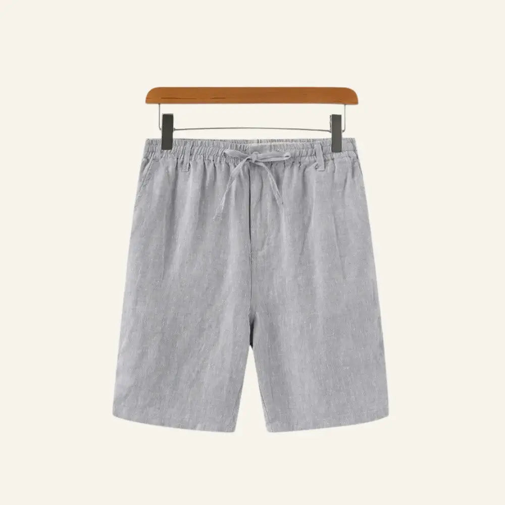 Men’s Old Money Linen Shorts – Milford - Gray / S - Men’s Old Money Linen Shorts – Milford