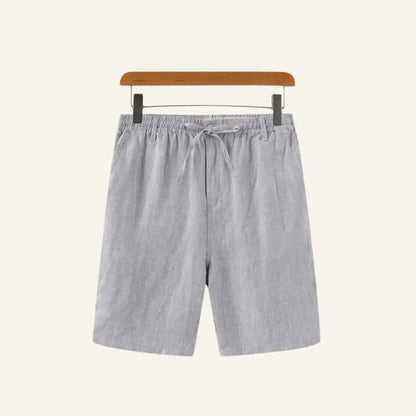 Men’s Old Money Linen Shorts – Milford - Gray / S - Men’s Old Money Linen Shorts – Milford