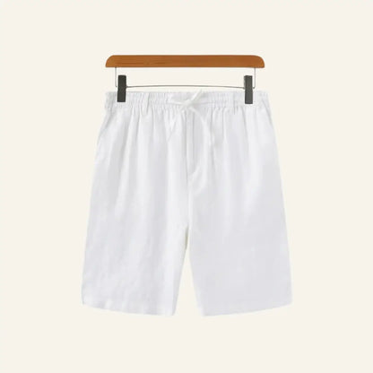 Men’s Old Money Linen Shorts – Milford - White / S - Men’s Old Money Linen Shorts – Milford