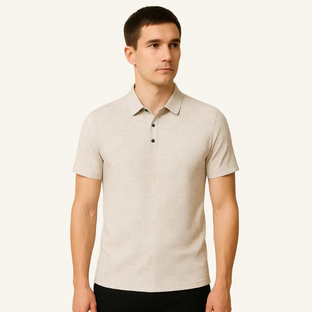 Men’s Old Money Polo Shirt – Amalfi - Beige / S - Men’s Old Money Polo Shirt – Amalfi