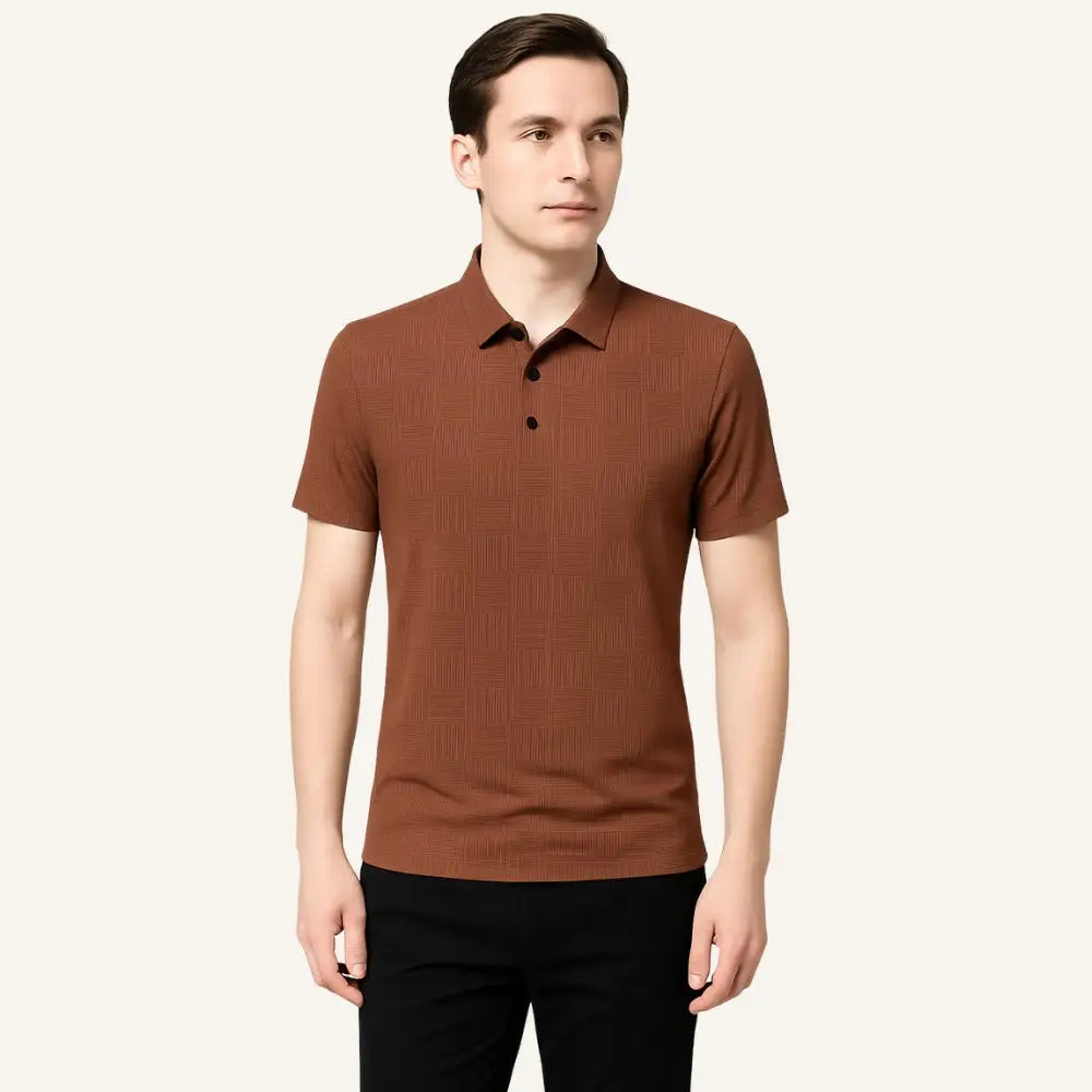 Men’s Old Money Polo Shirt – Amalfi - Coffee / S - Men’s Old Money Polo Shirt – Amalfi