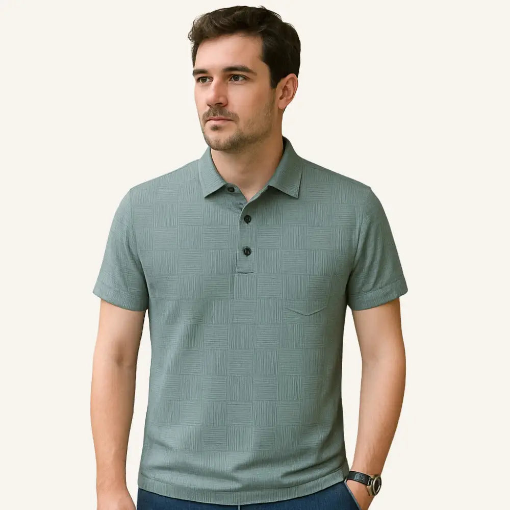 Men’s Old Money Polo Shirt – Amalfi - Water Green / S - Men’s Old Money Polo Shirt – Amalfi