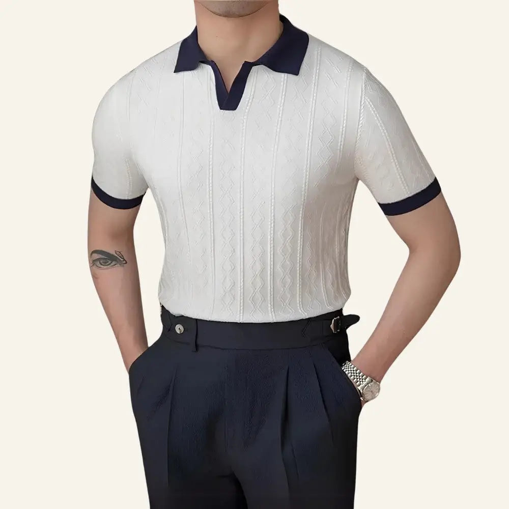 Men’s Old Money Polo Shirt – La Martine - White / S - Men’s Polo Shirt
