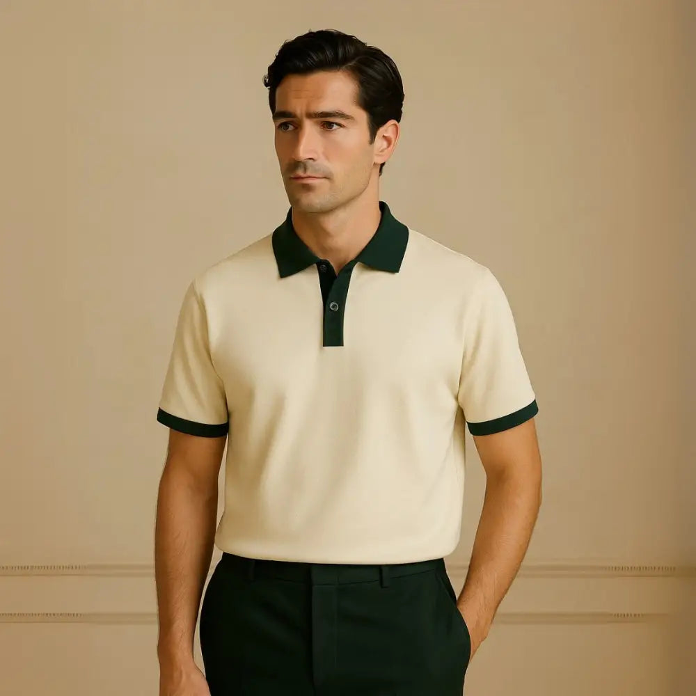 Men’s Plain Cotton Polo Shirt – Old Money Vittore - Men’s Plain Cotton Polo Shirt – Old Money Vittore