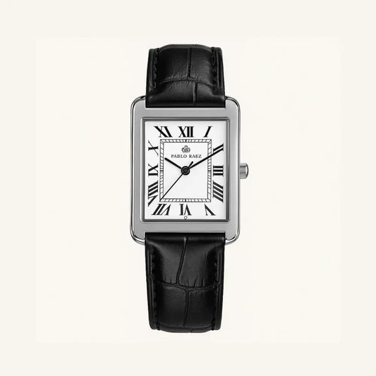 Men’s Rectangular Leather Watch – Raez Atempori - Black - Men’s Rectangular Leather Watch – Raez Atempori