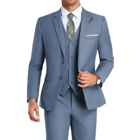 Men’s Refined Three-Piece Suit – Old Money Edition - Light Blue / S - Men’s Refined Three-Piece Suit – Old Money Edition