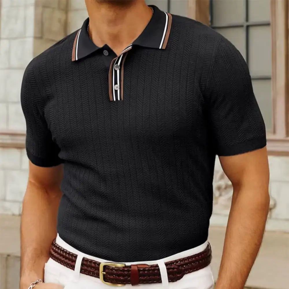 Men’s Ribbed Polo Shirt – Loreanni - Men’s Ribbed Polo Shirt – Loreanni