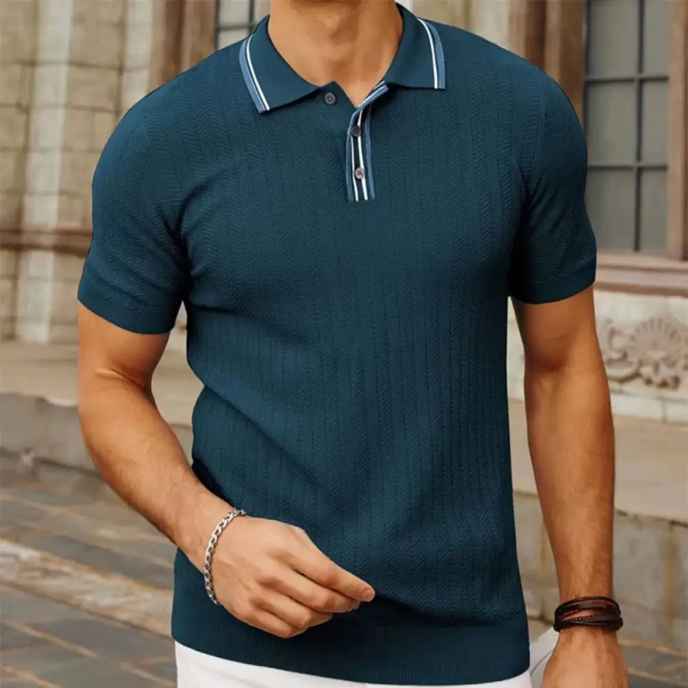 Men’s Ribbed Polo Shirt – Loreanni - Men’s Ribbed Polo Shirt – Loreanni