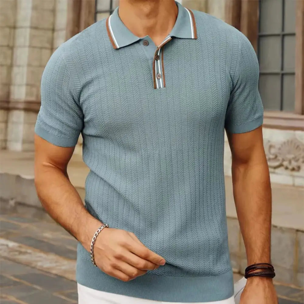 Men’s Ribbed Polo Shirt – Loreanni - Men’s Ribbed Polo Shirt – Loreanni