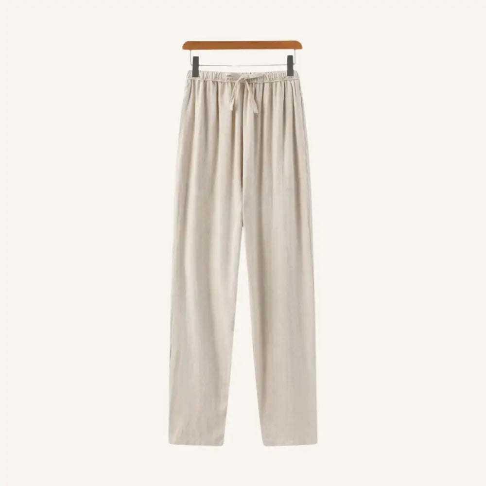 Men’s Slim Fit Linen Pants – Milford - Beige / 28 - Men’s Slim Fit Linen Pants – Milford