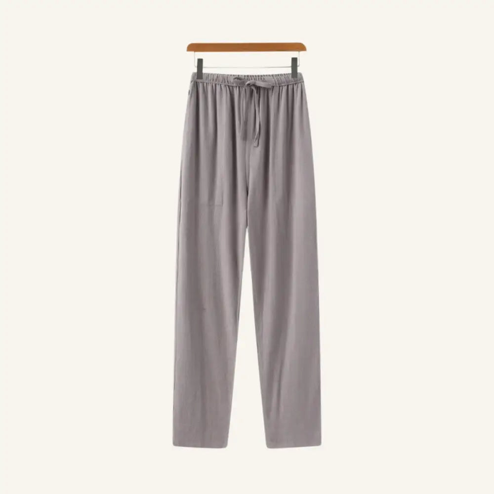 Men’s Slim Fit Linen Pants – Milford - Gray / 28 - Men’s Slim Fit Linen Pants – Milford