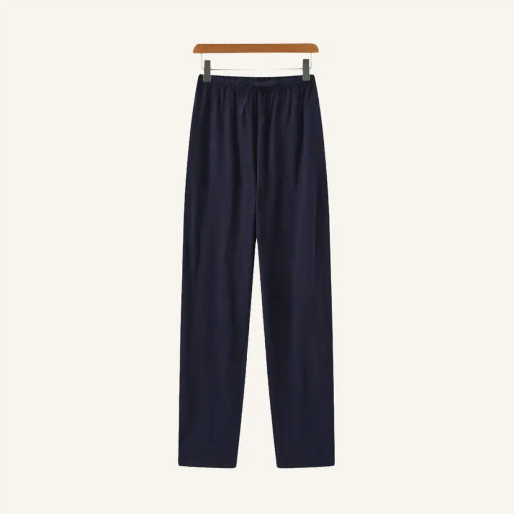 Men’s Slim Fit Linen Pants – Milford - Navy Blue / 28 - Men’s Slim Fit Linen Pants – Milford