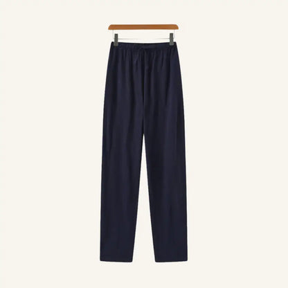 Men’s Slim Fit Linen Pants – Milford - Navy Blue / 28 - Men’s Slim Fit Linen Pants – Milford