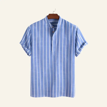 Men’s Striped Shirt – Old Money Carvell - Blue / S - Men’s Striped Shirt – Old Money Carvell